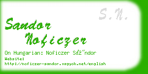 sandor noficzer business card